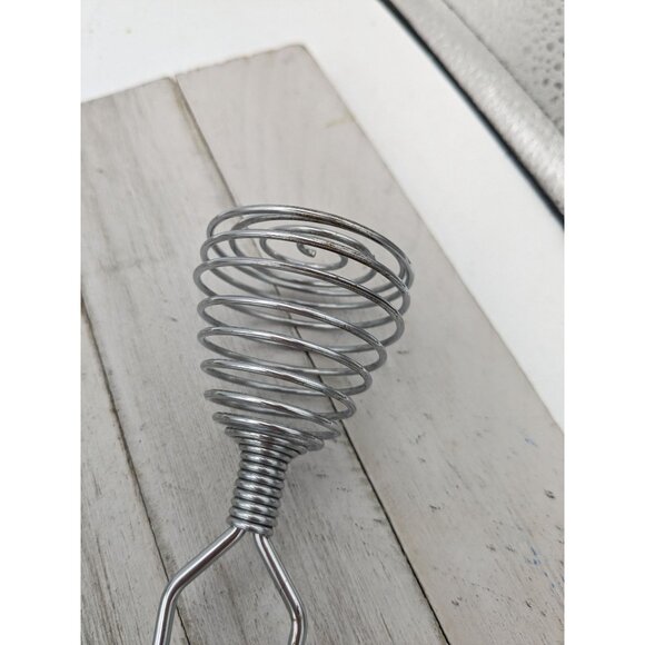 Vintage French #2 Spring Coil Whisk Wisk Wire Beater Mixer Metal 7" - Picture 5 of 7